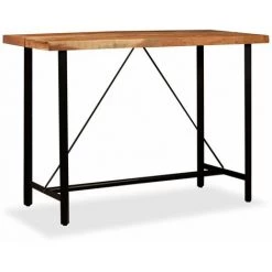 ASUPERMALL Table De Bar Bois Massif D'Acacia 150x70x107 Cm -Table haute et bar Soldes 23185929 4