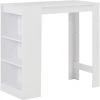 ASUPERMALL Table De Bar Avec Etagere Blanc 110x50x103 Cm -Table haute et bar Soldes 23186297 1
