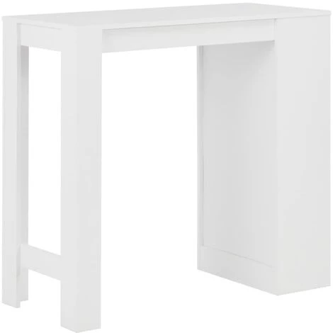 ASUPERMALL Table De Bar Avec Etagere Blanc 110x50x103 Cm 6 ASUPERMALL Table De Bar Avec Etagere Blanc 110x50x103 Cm – Image 4