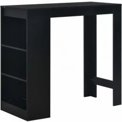 ASUPERMALL Table De Bar Avec Etagere Noir 110x50x103 Cm