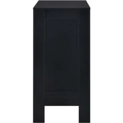 ASUPERMALL Table De Bar Avec Etagere Noir 110x50x103 Cm -Table haute et bar Soldes 23186303 5
