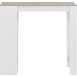 ASUPERMALL Table De Bar Avec Etagere Blanc 110x50x103 Cm -Table haute et bar Soldes 23186313 4