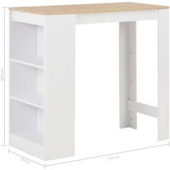 ASUPERMALL Table De Bar Avec Etagere Blanc 110x50x103 Cm 10 ASUPERMALL Table De Bar Avec Etagere Blanc 110x50x103 Cm -Table haute et bar Soldes 23186322 4