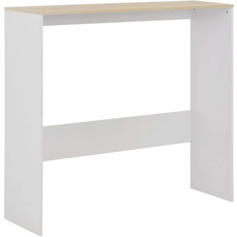 ASUPERMALL Table De Bar Avec 2 Dessus De Table Blanc Et Chene 130x40x120cm 6 ASUPERMALL Table De Bar Avec 2 Dessus De Table Blanc Et Chene 130x40x120cm – Image 4