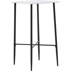 ASUPERMALL Table De Bar Blanc 60 X 60 X 111 Cm MDF