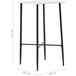 ASUPERMALL Table De Bar Blanc 60 X 60 X 111 Cm MDF -Table haute et bar Soldes 23186358 3
