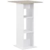 Topdeal Table De Bar Blanc Et Béton 60x60x110 Cm -Table haute et bar Soldes 23203021 1