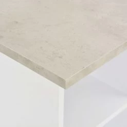 Topdeal Table De Bar Blanc Et Béton 60x60x110 Cm -Table haute et bar Soldes 23203021 2