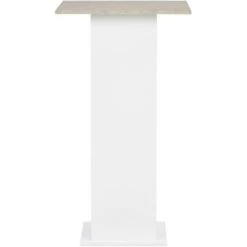 Topdeal Table De Bar Blanc Et Béton 60x60x110 Cm -Table haute et bar Soldes 23203021 4