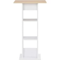 Topdeal Table De Bar Blanc Et Chêne Sonoma 60x60x110 Cm -Table haute et bar Soldes 23203032 3