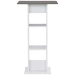 Topdeal Table De Bar Blanc Et Gris Anthracite 60x60x110 Cm -Table haute et bar Soldes 23203043 3