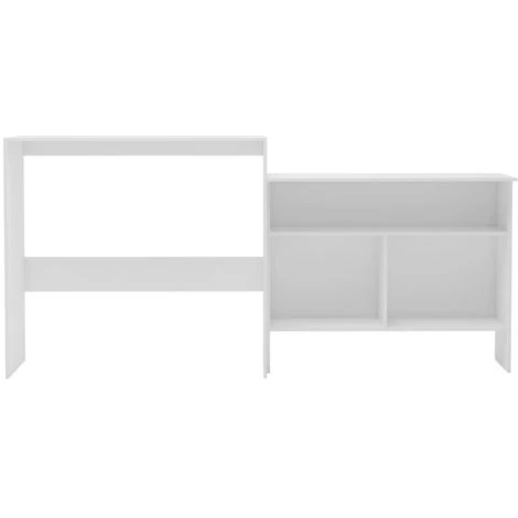 Topdeal Table De Bar Avec 2 Dessus De Table Blanc 130 X 40 X 120 Cm 5 Topdeal Table De Bar Avec 2 Dessus De Table Blanc 130 X 40 X 120 Cm – Image 3