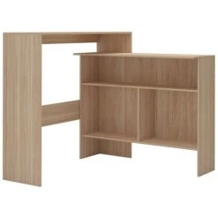 Topdeal Table De Bar Avec 2 Dessus De Table Chêne 130 X 40 X 120 Cm -Table haute et bar Soldes 23203163 2