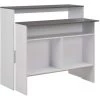 Topdeal Table De Bar Avec 2 Dessus De Table Blanc Et Gris 130x40x120 Cm -Table haute et bar Soldes 23203191 1