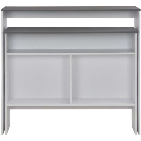 Topdeal Table De Bar Avec 2 Dessus De Table Blanc Et Gris 130x40x120 Cm 6 Topdeal Table De Bar Avec 2 Dessus De Table Blanc Et Gris 130x40x120 Cm – Image 4