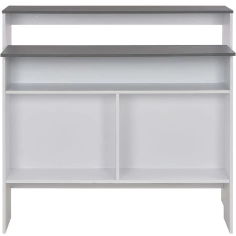 Topdeal Table De Bar Avec 2 Dessus De Table Blanc Et Gris 130x40x120 Cm 7 Topdeal Table De Bar Avec 2 Dessus De Table Blanc Et Gris 130x40x120 Cm – Image 5