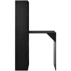Topdeal Table De Bar Avec Armoire Noir 115 X 59 X 200 Cm -Table haute et bar Soldes 23203283 4