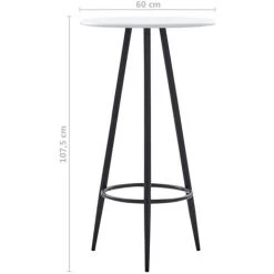 Topdeal Table De Bar Blanc 60 X 107,5 Cm MDF -Table haute et bar Soldes 23208204 4