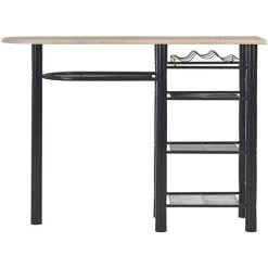 Topdeal Ensemble De Bar Avec étagères 3 Pcs Bois Et Acier -Table haute et bar Soldes 23214798 3