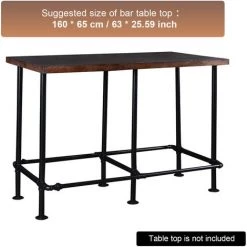 ASUPERMALL Heavy Duty Industrial Retro Pipe Kit Pour Bar Table Cuisine Rustique Cadre En Metal Robuste Style Vintage Base De Table Pour La Maison Mobilier De Bureau (Table Non Inclus) -Table haute et bar Soldes 23392420 4