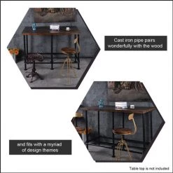 ASUPERMALL Heavy Duty Industrial Retro Pipe Kit Pour Bar Table Cuisine Rustique Cadre En Metal Robuste Style Vintage Base De Table Pour La Maison Mobilier De Bureau (Table Non Inclus) -Table haute et bar Soldes 23392420 5