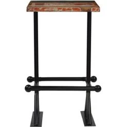 Topdeal Mobilier De Bar 3 Pcs Bois De Récupération Massif Multicolore -Table haute et bar Soldes 23432329 5