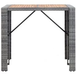 YOUTHUP Ensemble De Bar 5 Pcs Résine Tressée Et Bois D'acacia Gris - Gris -Table haute et bar Soldes 23780283 5