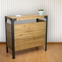 BOX FURNITURE Comptoir Commerce Ou Bar Bristol. Industriel Vintage 140x39x108 Cm - Noir -Table haute et bar Soldes 23784873 3