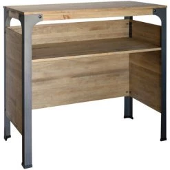 BOX FURNITURE Comptoir Commerce Ou Bar Bristol. Industriel Vintage 140x39x108 Cm - Noir -Table haute et bar Soldes 23784873 4