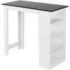 DazHom? Table De Bar Fond Blanc + Plateau Noir 115 * 50 * 103CM 1 DazHom? Table De Bar Fond Blanc + Plateau Noir 115 * 50 * 103CM -Table haute et bar Soldes 23843782 1