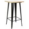 JEOBEST Table Haute Mange Debout Bar Bistrot Noir 103 Cm Pinède Et Acier - Noir - Couleur Du Bois Naturel -Table haute et bar Soldes 24110054 1
