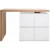 MILIBOO îlot - Table De Bar Modulable Avec Rangement Blanc Mat Et Chêne H91 Cm MAX - Blanc Mat -Table haute et bar Soldes 24168003 1