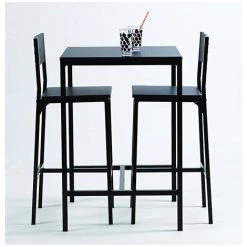 DEMEYERE Set Table + 2 Chaises Hautes Shen Noir - Noir - Noir -Table haute et bar Soldes 24303998 4