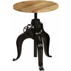 ASUPERMALL Table De Bar Bois De Manguier Massif 60 X (76-110) Cm -Table haute et bar Soldes 24392229 3