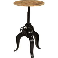 ASUPERMALL Table De Bar Bois De Manguier Massif 60 X (76-110) Cm -Table haute et bar Soldes 24392229 5