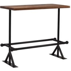 ASUPERMALL Table De Bar Bois De Recuperation Massif Marron 120x60x107 Cm 8 ASUPERMALL Table De Bar Bois De Recuperation Massif Marron 120x60x107 Cm -Table haute et bar Soldes 24392236 2