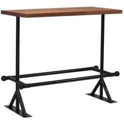 ASUPERMALL Table De Bar Bois De Recuperation Massif Marron 120x60x107 Cm 11 ASUPERMALL Table De Bar Bois De Recuperation Massif Marron 120x60x107 Cm -Table haute et bar Soldes 24392236 5