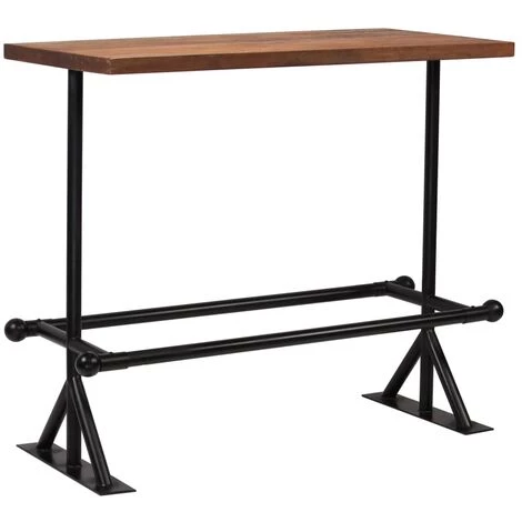 ASUPERMALL Table De Bar Bois De Recuperation Massif Marron 120x60x107 Cm 7 ASUPERMALL Table De Bar Bois De Recuperation Massif Marron 120x60x107 Cm – Image 5