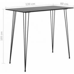 ASUPERMALL Table De Bar Noir 120x60x96 Cm 11 ASUPERMALL Table De Bar Noir 120x60x96 Cm -Table haute et bar Soldes 24392311 5