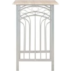 YOUTHUP Ensemble De Bar 3 Pcs Bois Et Acier - Gris -Table haute et bar Soldes 24527966 4