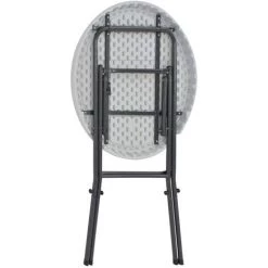 YOUTHUP Table De Bar Pliante Blanc 80 X 110 Cm PEHD - Blanc -Table haute et bar Soldes 24553276 4