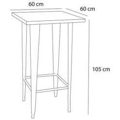 VENTAMUEBLESONLINE TABLE HAUTE LANK OLD BLANCHE 7 VENTAMUEBLESONLINE TABLE HAUTE LANK OLD BLANCHE -Table haute et bar Soldes 24990121 3
