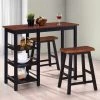 Hommoo Assortiment De Bar 3 Pcs MDF Noir HDV11353