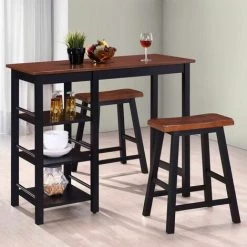 Hommoo Assortiment De Bar 3 Pcs MDF Noir HDV11353