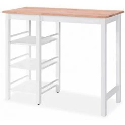 Hommoo Ensemble De Bar 3 Pcs MDF Blanc HDV11354 -Table haute et bar Soldes 25067092 3