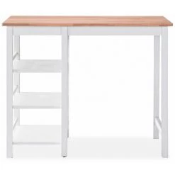 Hommoo Ensemble De Bar 3 Pcs MDF Blanc HDV11354 -Table haute et bar Soldes 25067092 4