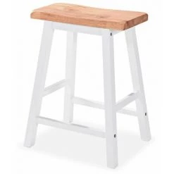 Hommoo Ensemble De Bar 3 Pcs MDF Blanc HDV11354 -Table haute et bar Soldes 25067092 5