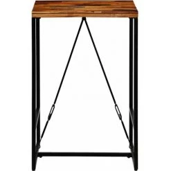 Hommoo Table De Bar Bois Recycle Solide 70 X 70 X 106 Cm HDV12222 -Table haute et bar Soldes 25069267 3