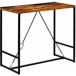 Hommoo Table De Bar Bois Recycle Solide 120 X 60 X 106 Cm HDV12223