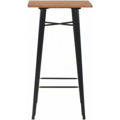 Hommoo Mobilier De Bar 3 Pcs Acier Noir Et Marron HDV19631 -Table haute et bar Soldes 25081584 3